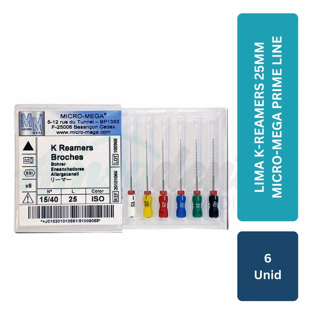 Lima K-Reamer Prime Line Micro-Mega (25mm, 6 unid)