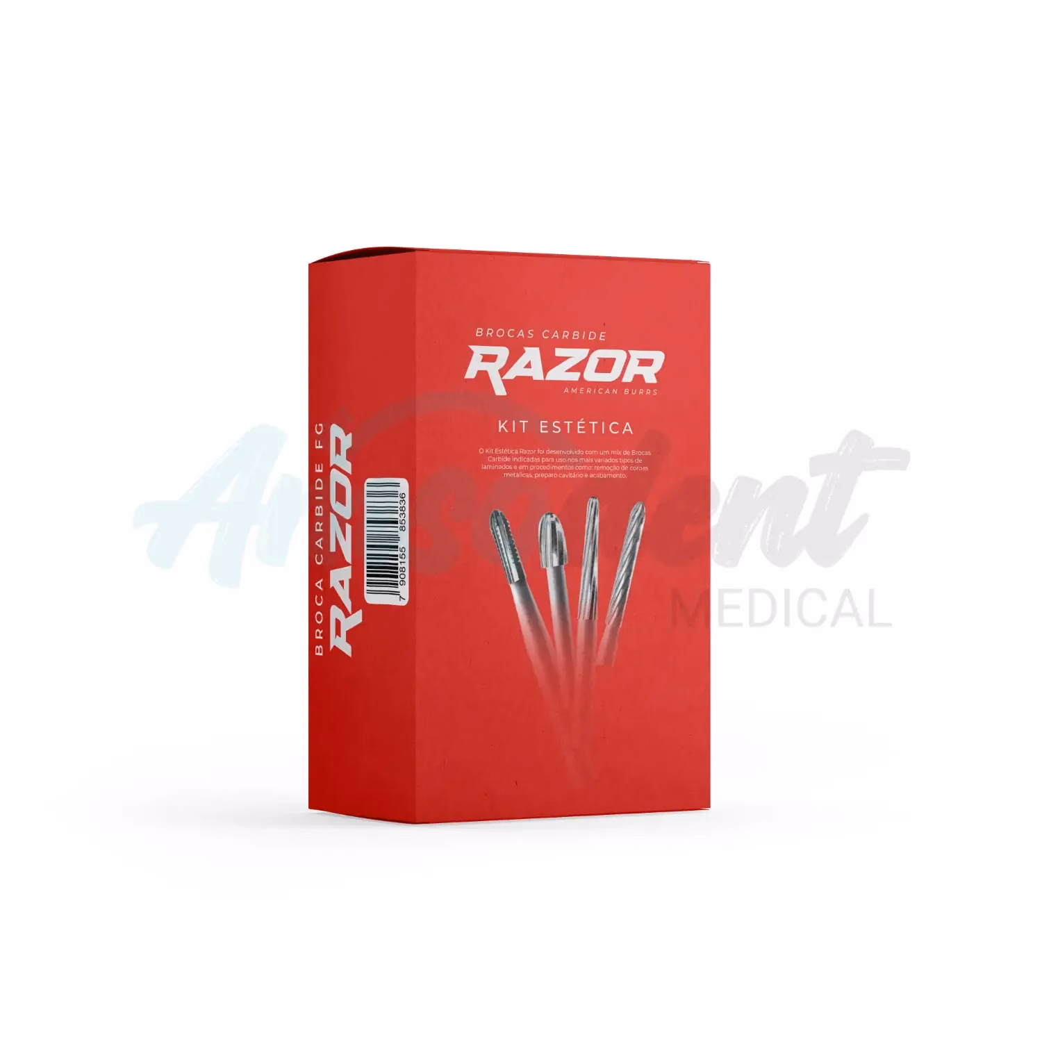 Kit Estética Dental Razor 4 Fresas Carburo