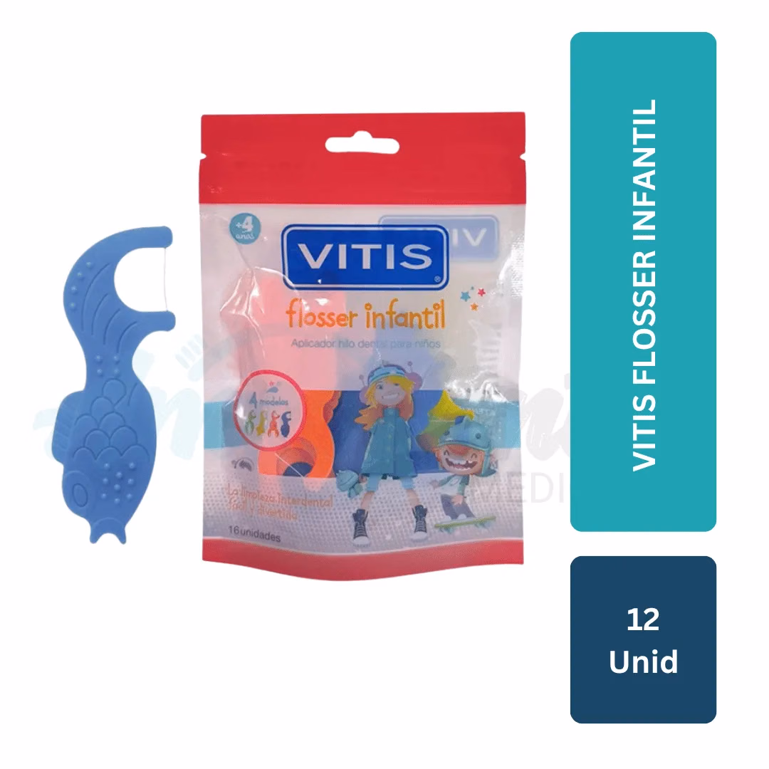 Aplicador de Hilo Dental Vitis Flosser Infantil (12 unid)