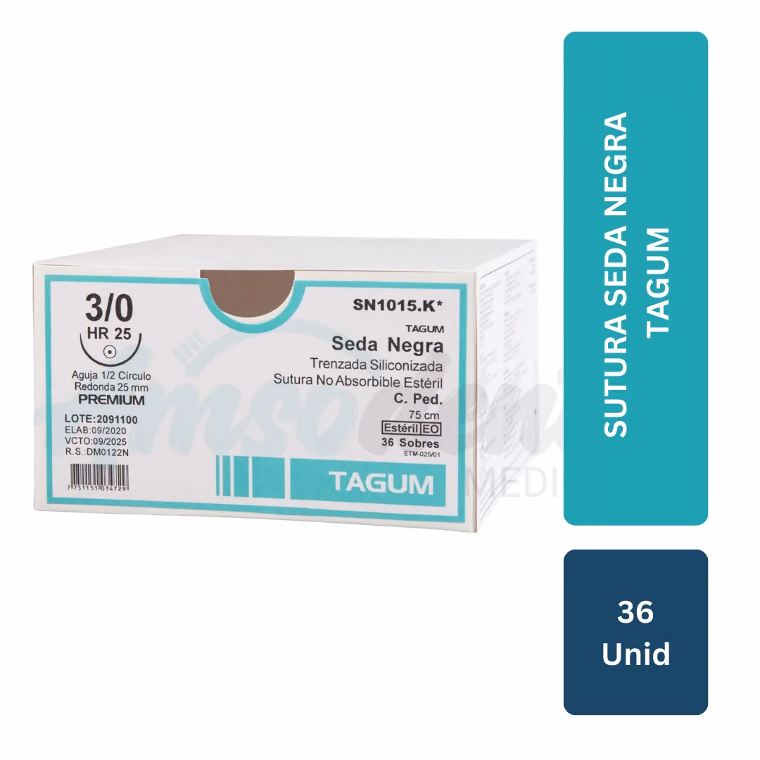 Sutura de Seda Negra Tagum (36 unid)