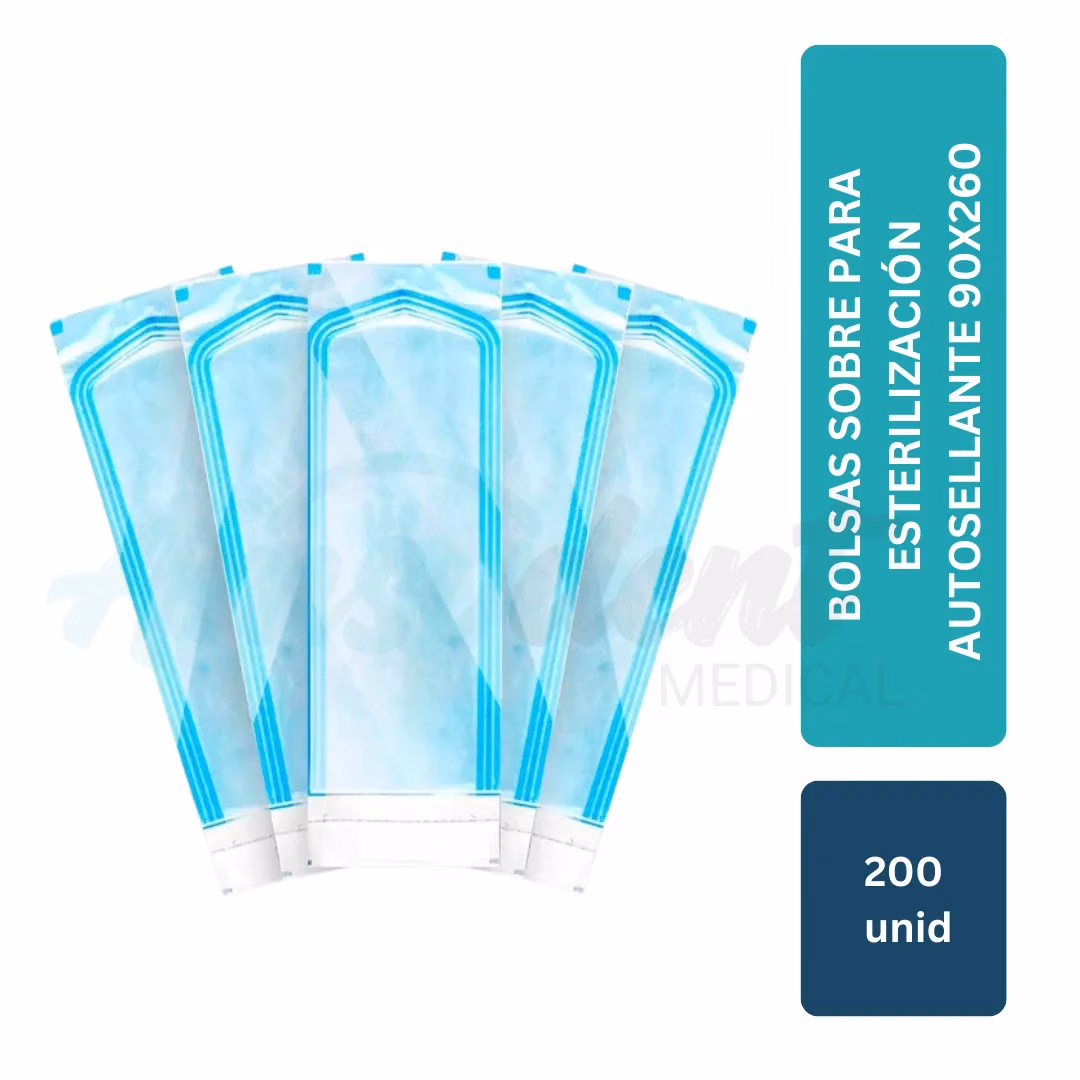 BOLSAS SOBRE PARA ESTERILIZACIÓN AUTOSELLANTE (90X260 200UNID)