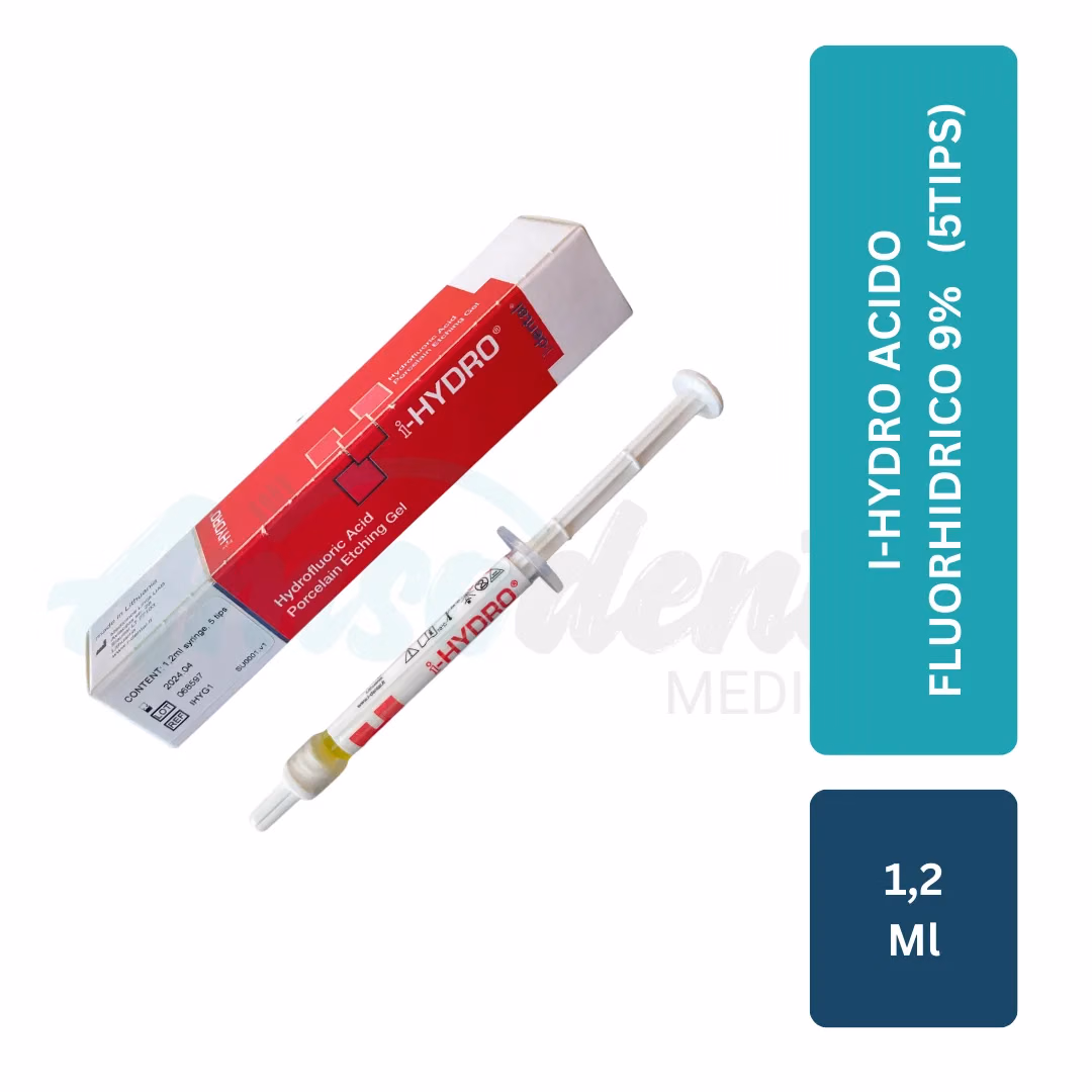Ácido Fluorhídrico 9% I-Hydro I-Dental (Jeringa 1,2 mL, 5 Tips)