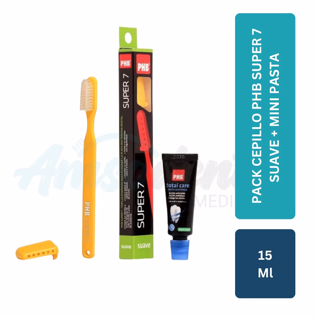 Pack Cepillo PHB Super 7 Suave + Mini Pasta 15mL