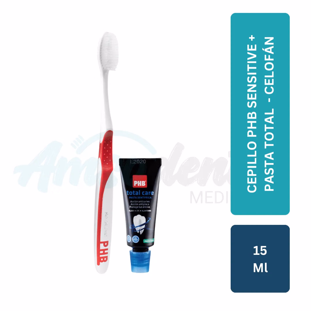 Pack Cepillo PHB Sensitive + Pasta Total 15mL